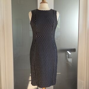 Calvin Klein Black and White Patterned Midi Dress